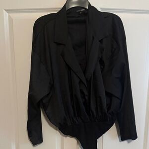Women's Black Bodysuit Shirt